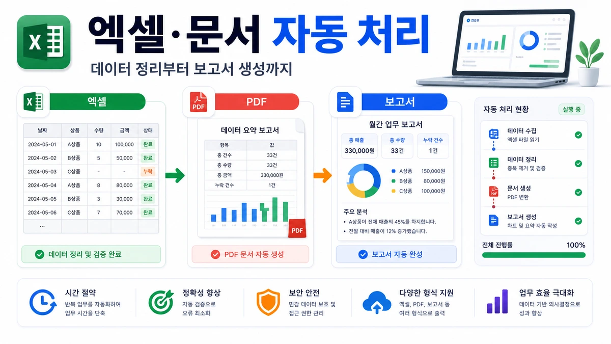 엑셀 문서 자동 처리 이미지