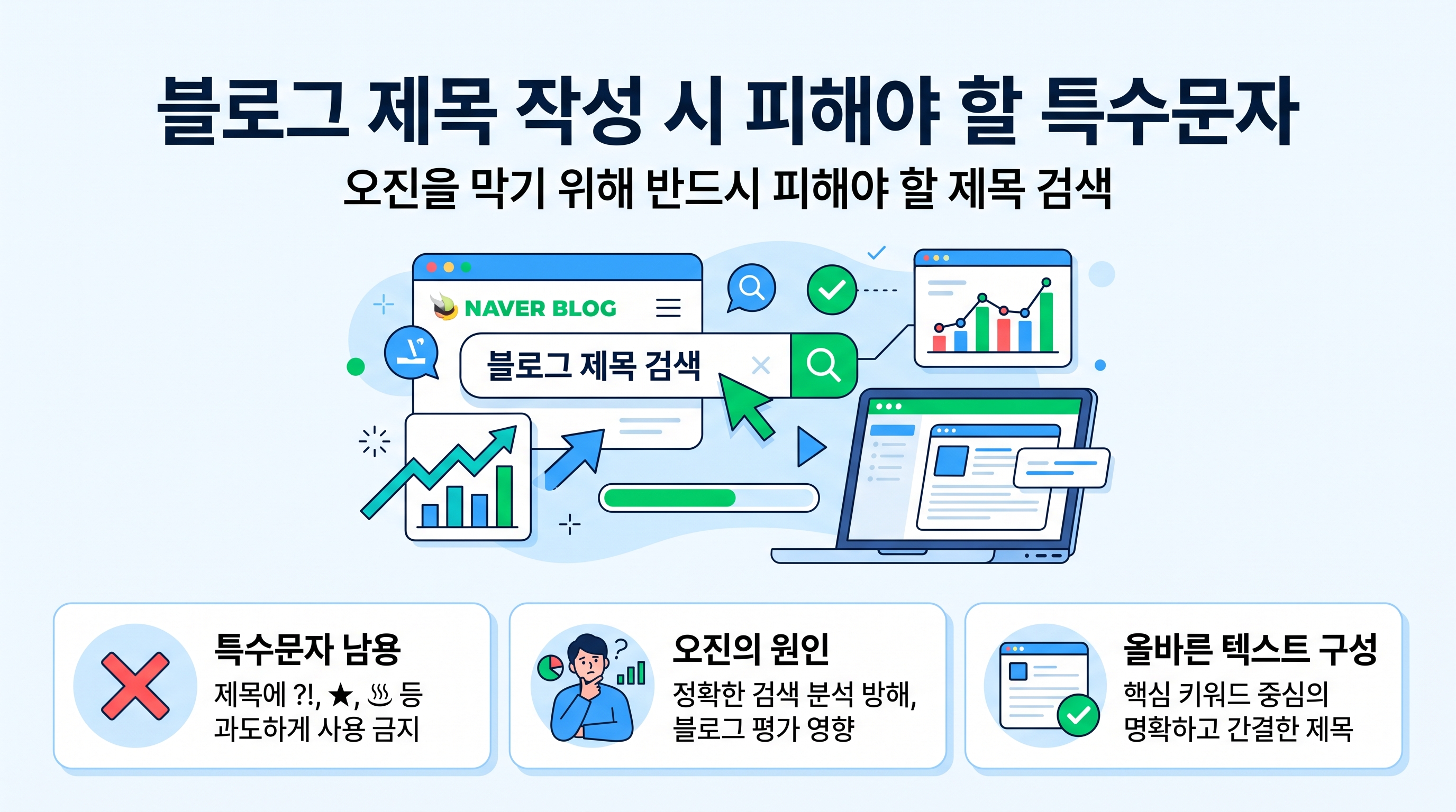 블로그 제목 작성 시 피해야 할 특수문자 남용 사례와 올바른 텍스트 구성