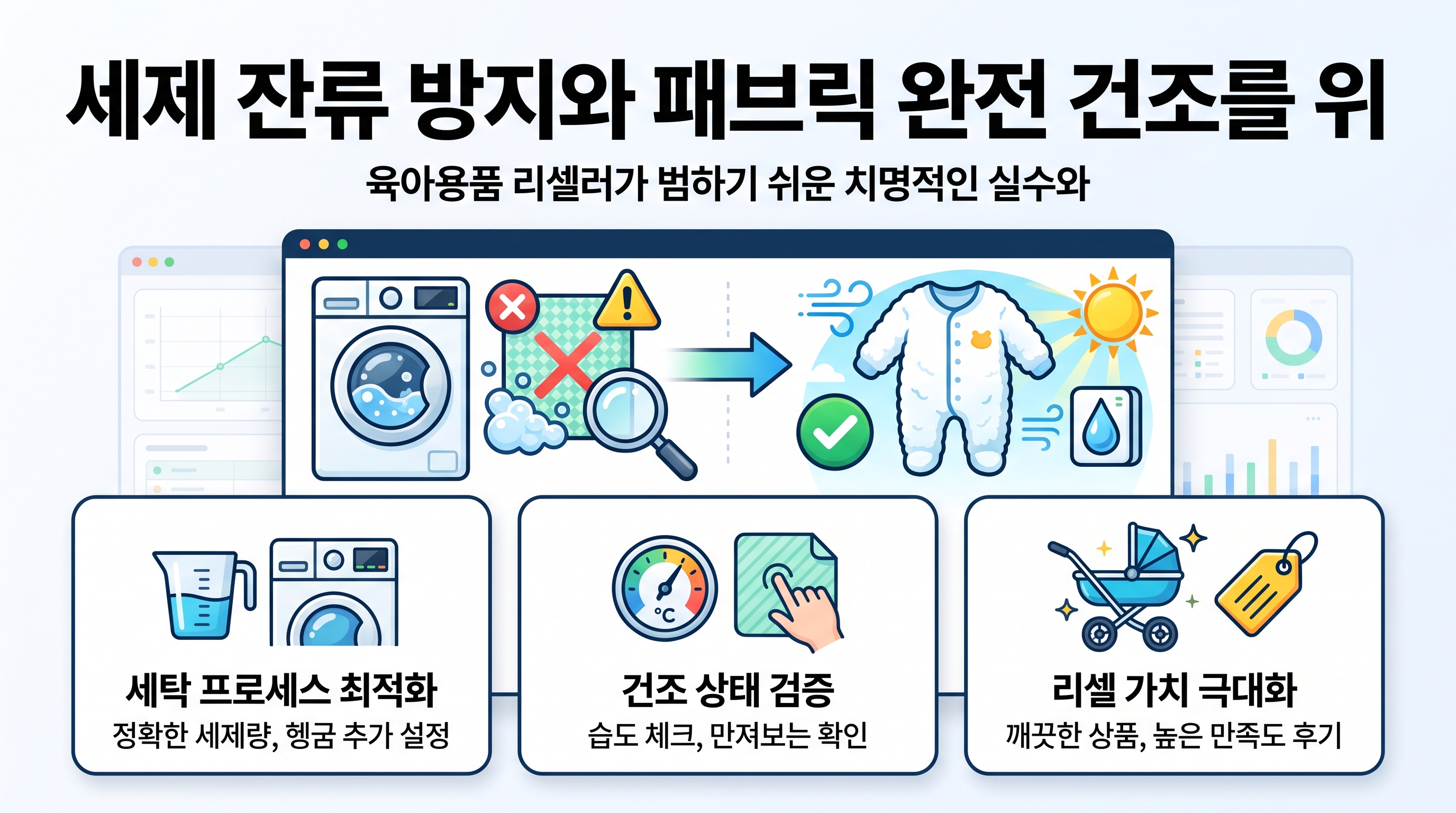 세제 잔류 방지와 패브릭 완전 건조를 위한 체크포인트