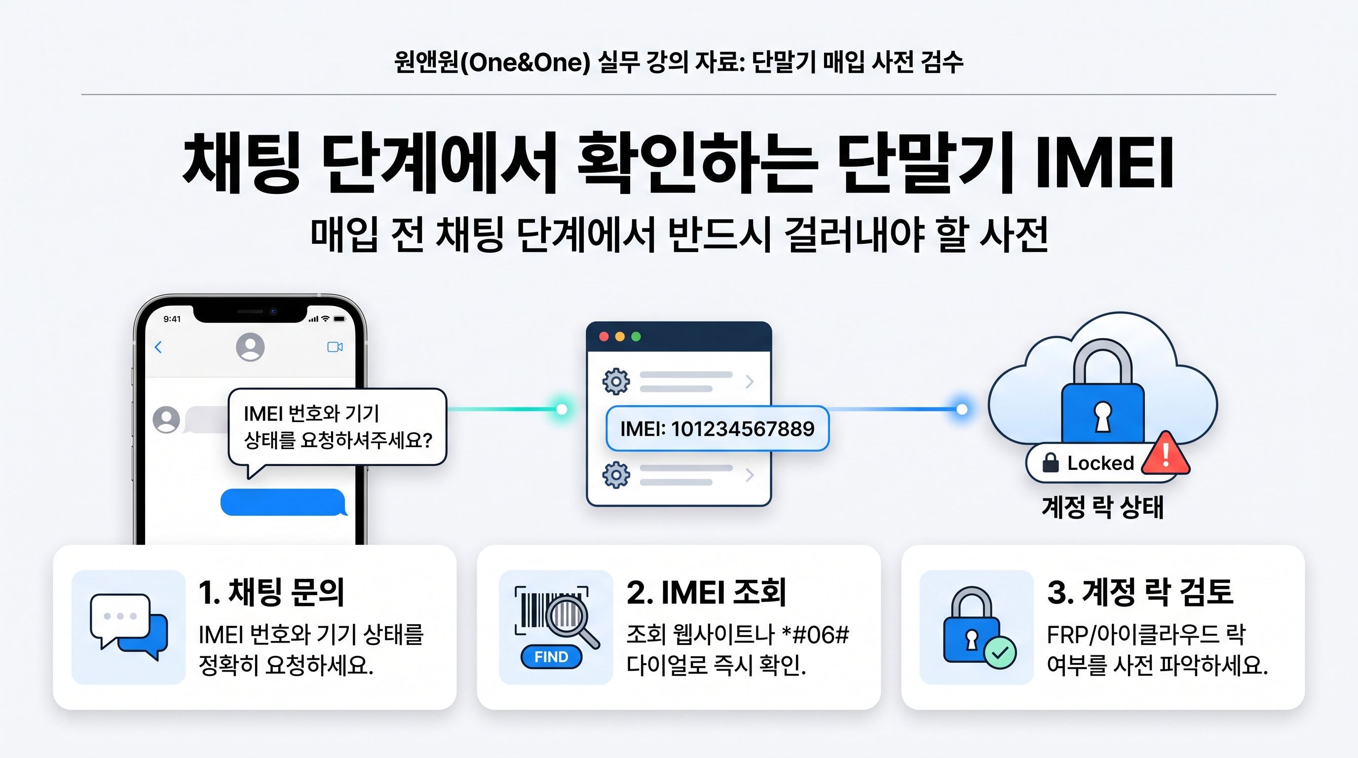 채팅 단계에서 확인하는 단말기 IMEI 및 계정 락 상태