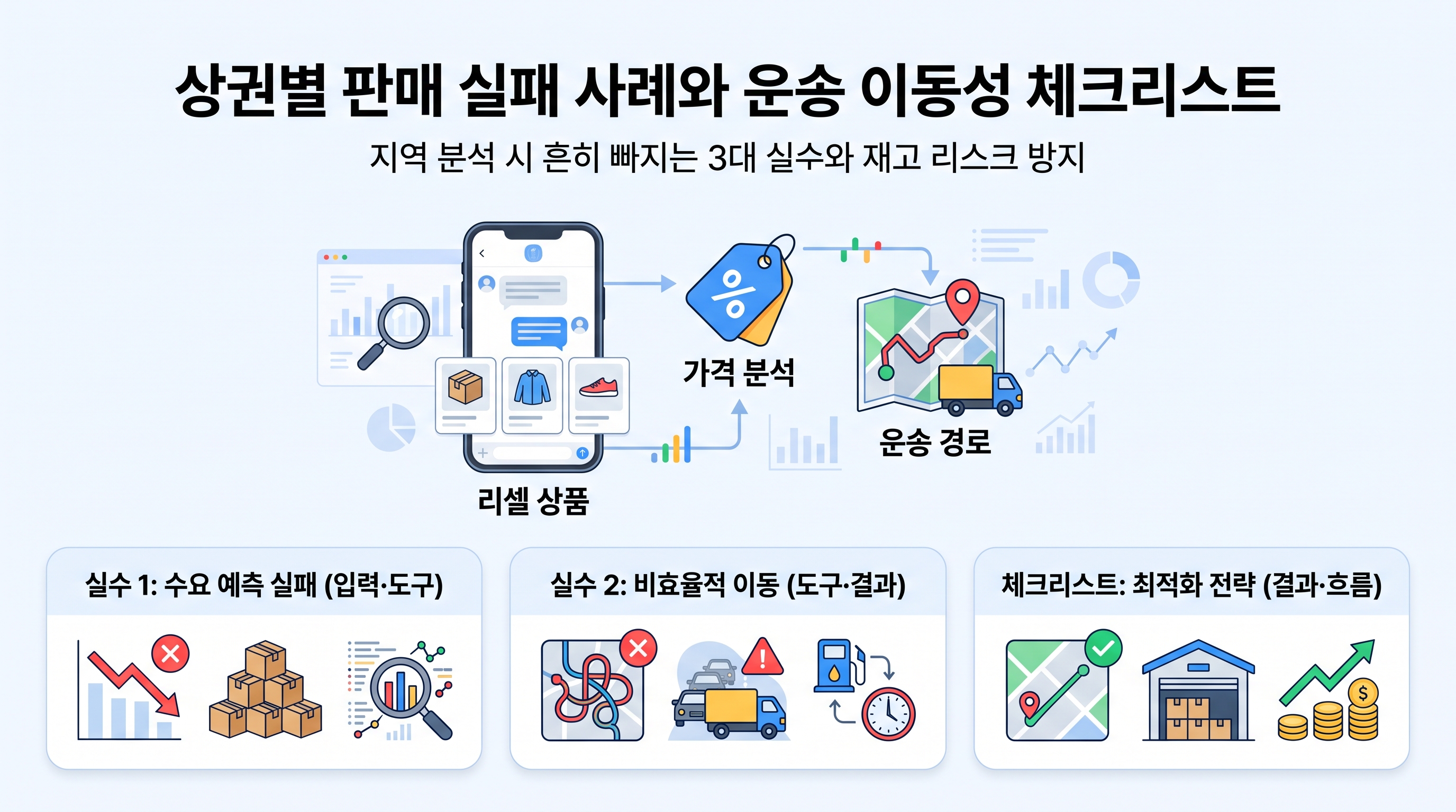 상권별 판매 실패 사례와 운송 이동성 체크리스트