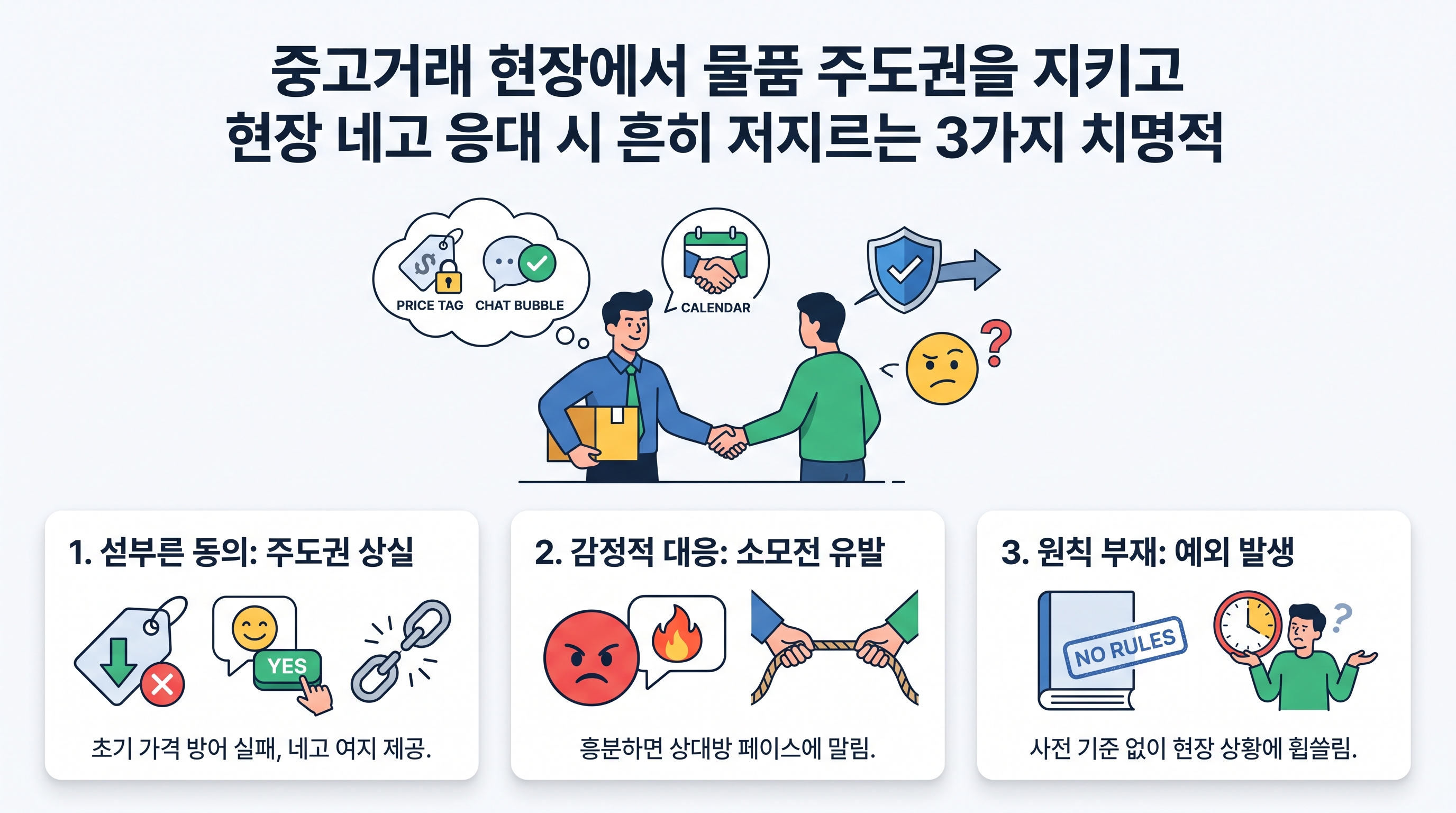 중고거래 현장에서 물품 주도권을 지키고 감정 소모를 피하는 방법