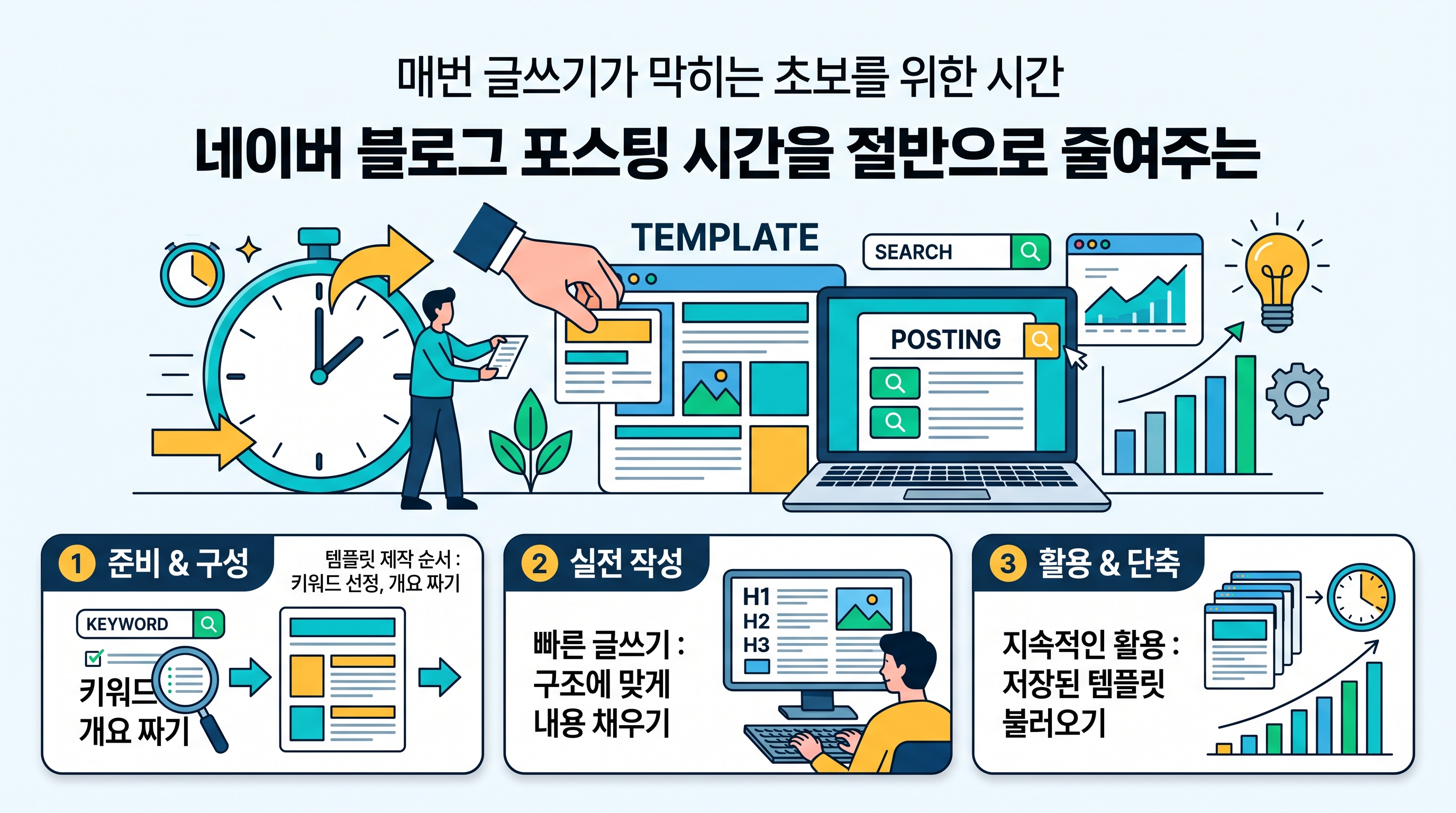 네이버 블로그 스마트에디터 ONE 화면에서 글쓰기 템플릿을 설정하고 있는 모습