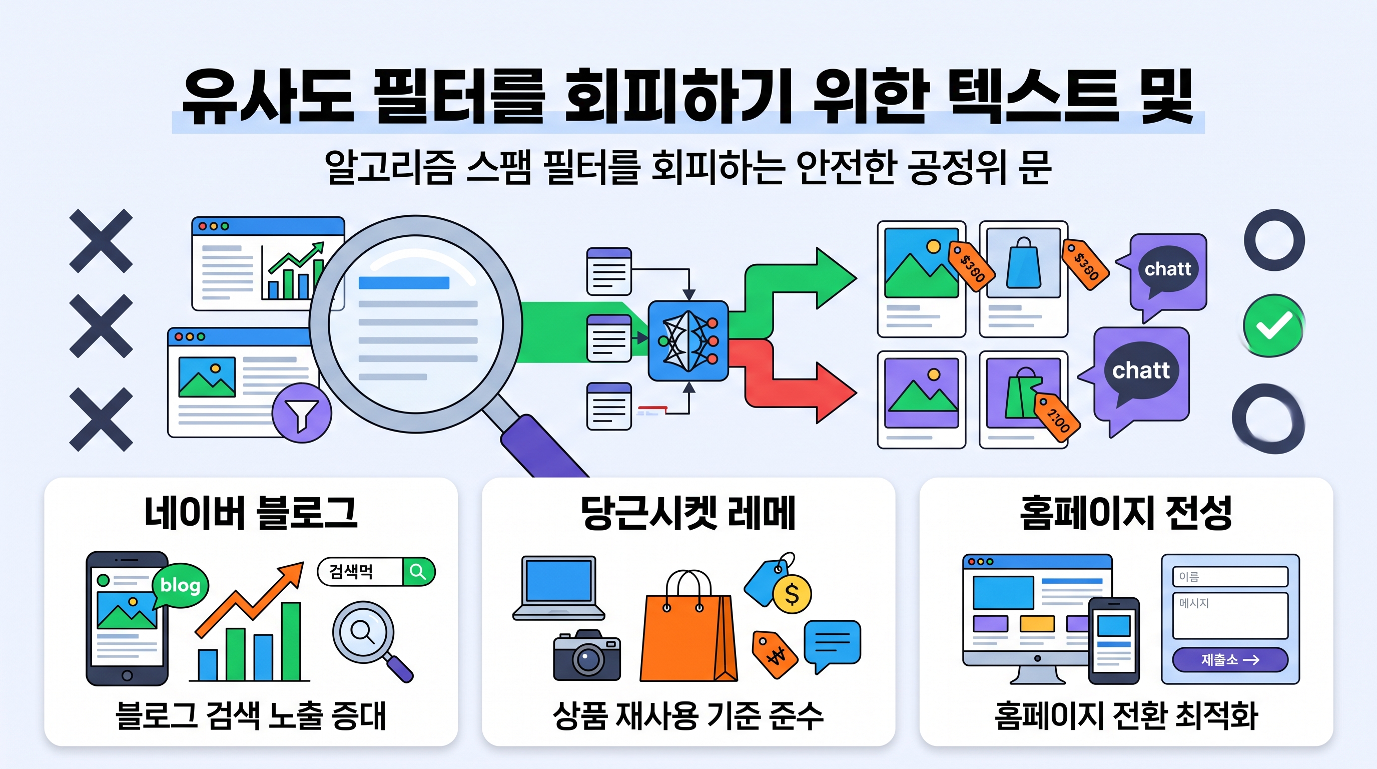 유사도 필터를 회피하기 위한 텍스트 및 이미지 재사용 판단 기준