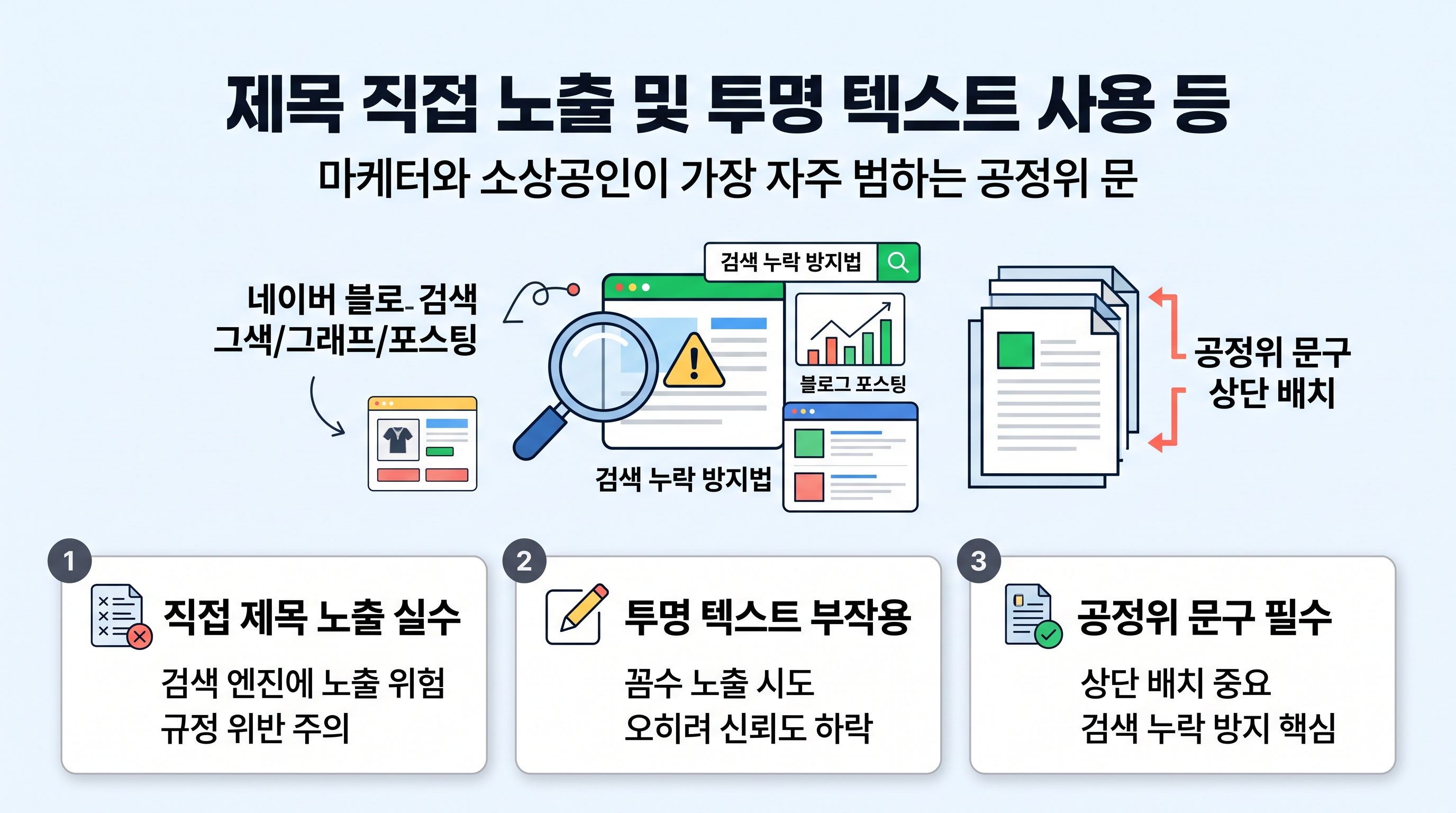 제목 직접 노출 및 투명 텍스트 사용 등 자주 하는 실수 유형 분석