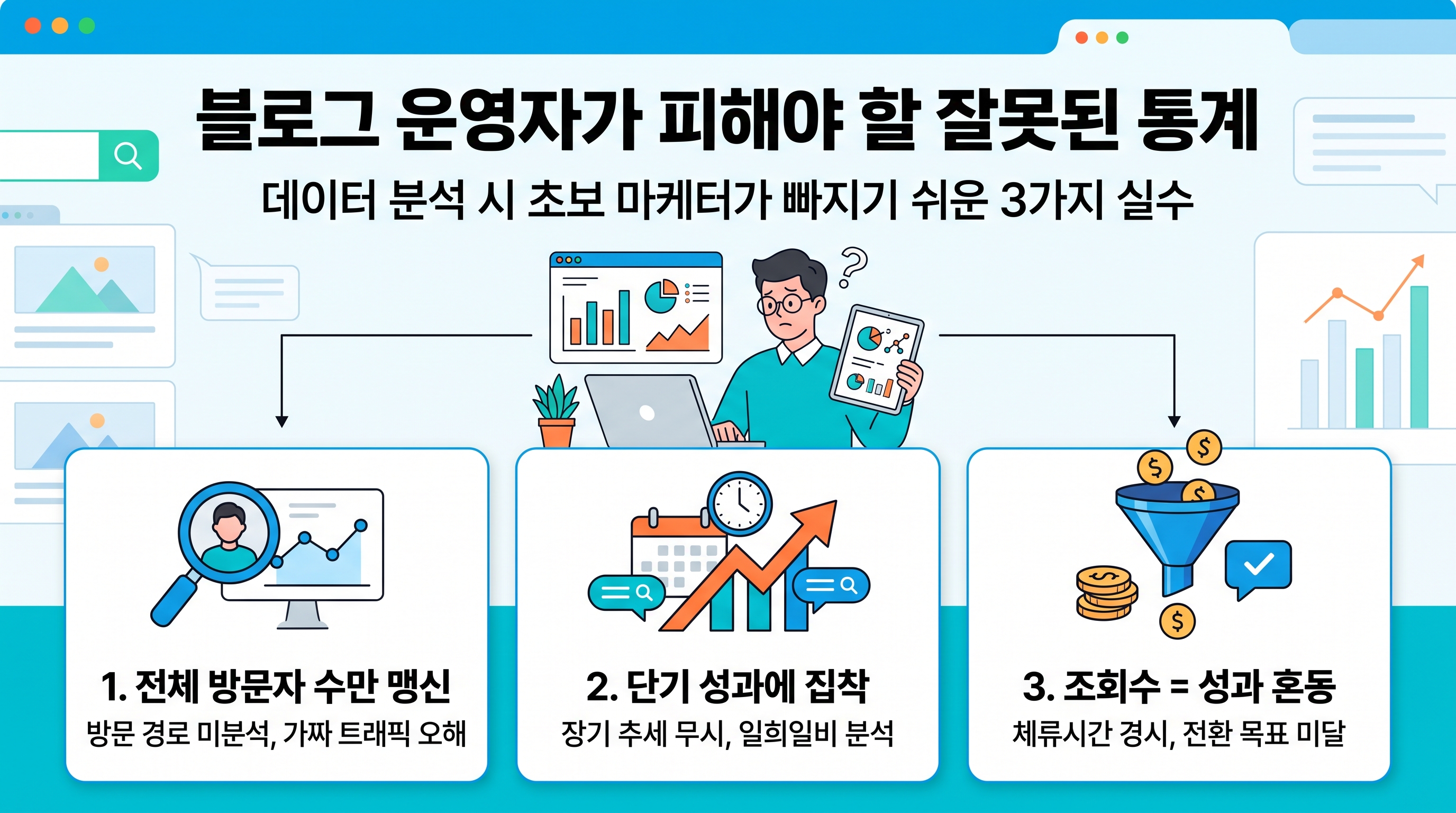 블로그 운영자가 피해야 할 잘못된 통계 분석 습관 인포그래픽