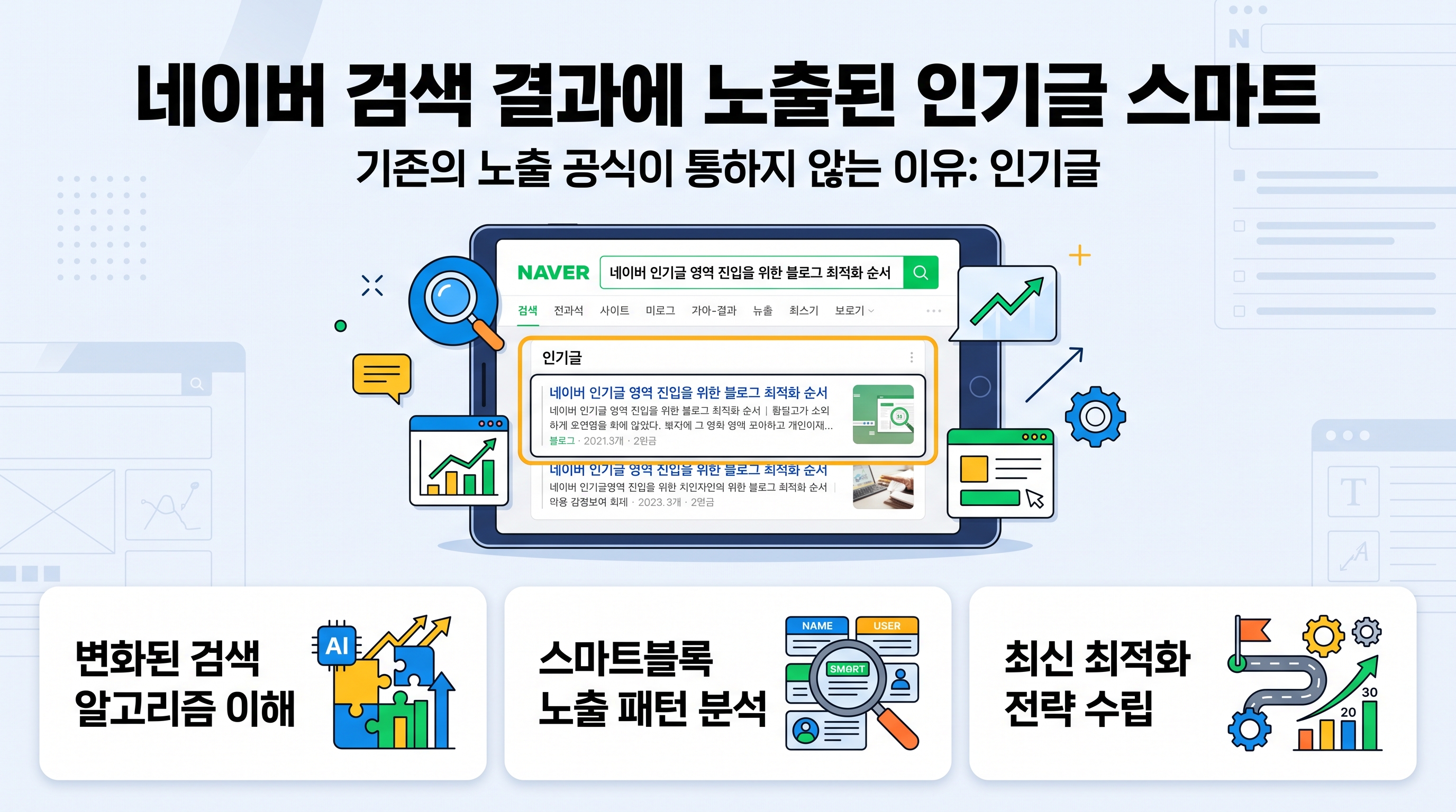 네이버 검색 결과에 노출된 인기글 스마트블록 화면