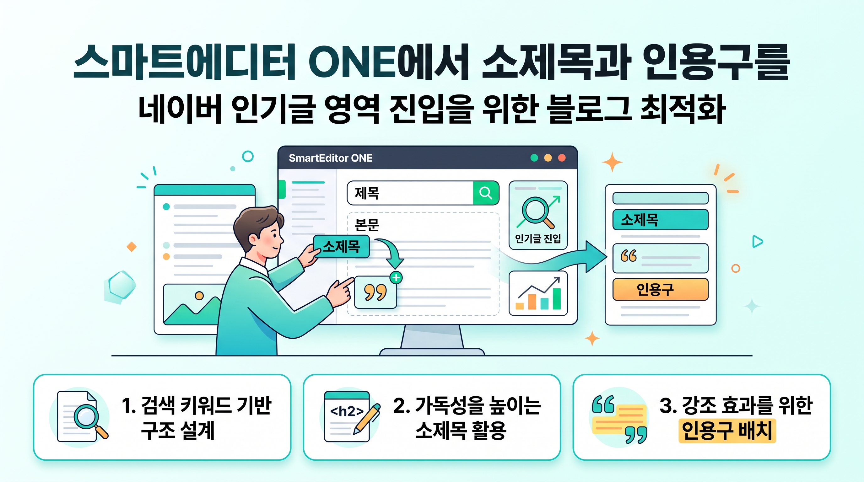 스마트에디터 ONE에서 소제목과 인용구를 활용해 본문을 구조화하는 과정