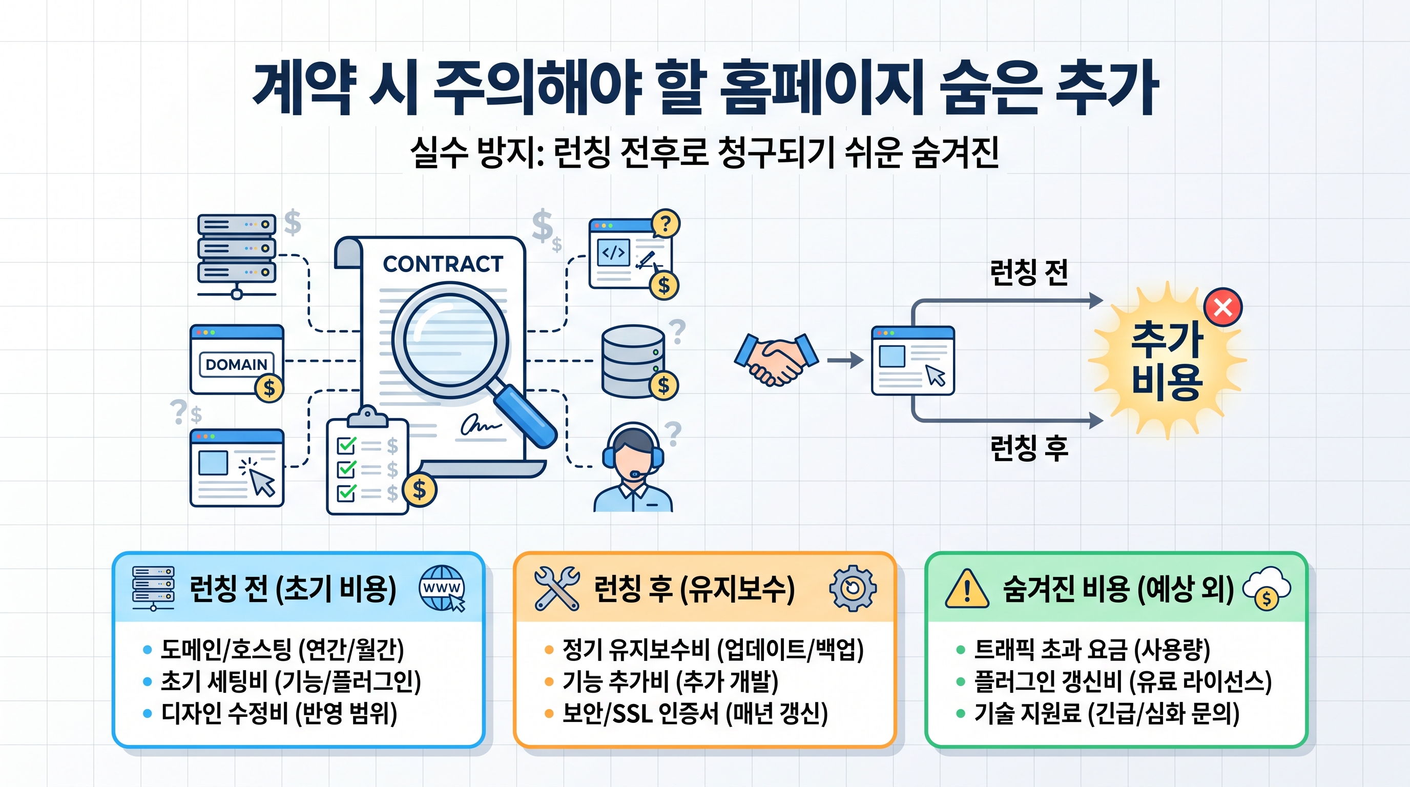 계약 시 주의해야 할 홈페이지 숨은 추가비용 체크리스트