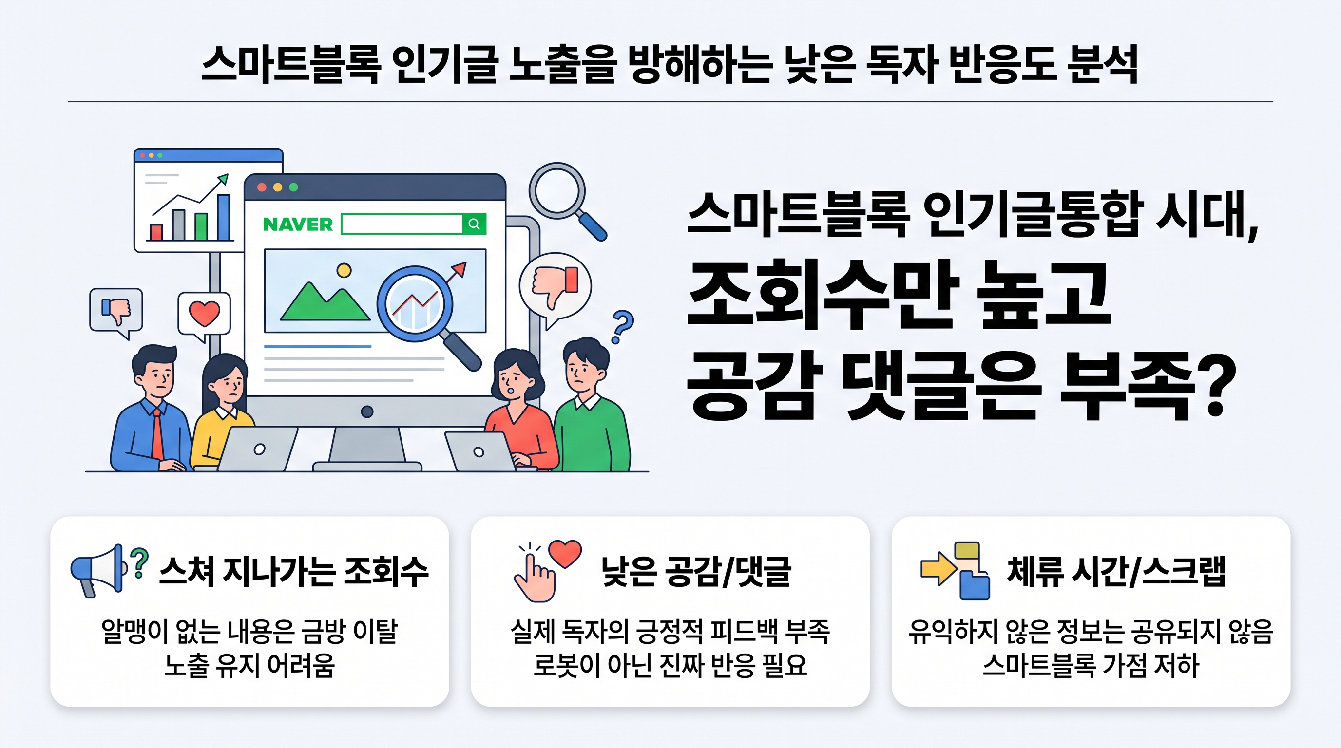 스마트블록 인기글 노출을 방해하는 낮은 독자 반응도 분석