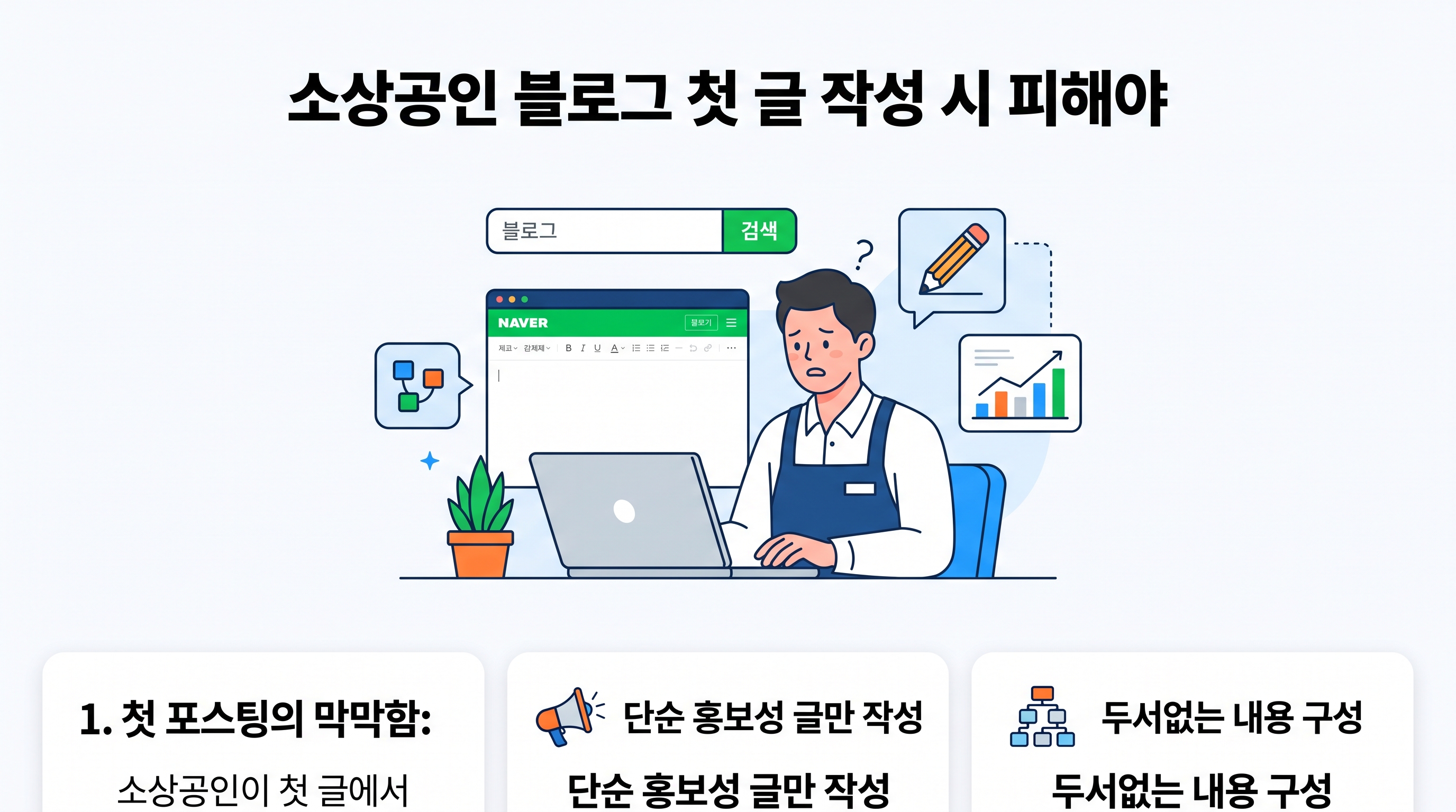 소상공인 블로그 첫 글 작성 시 피해야 할 대표적인 실수 유형