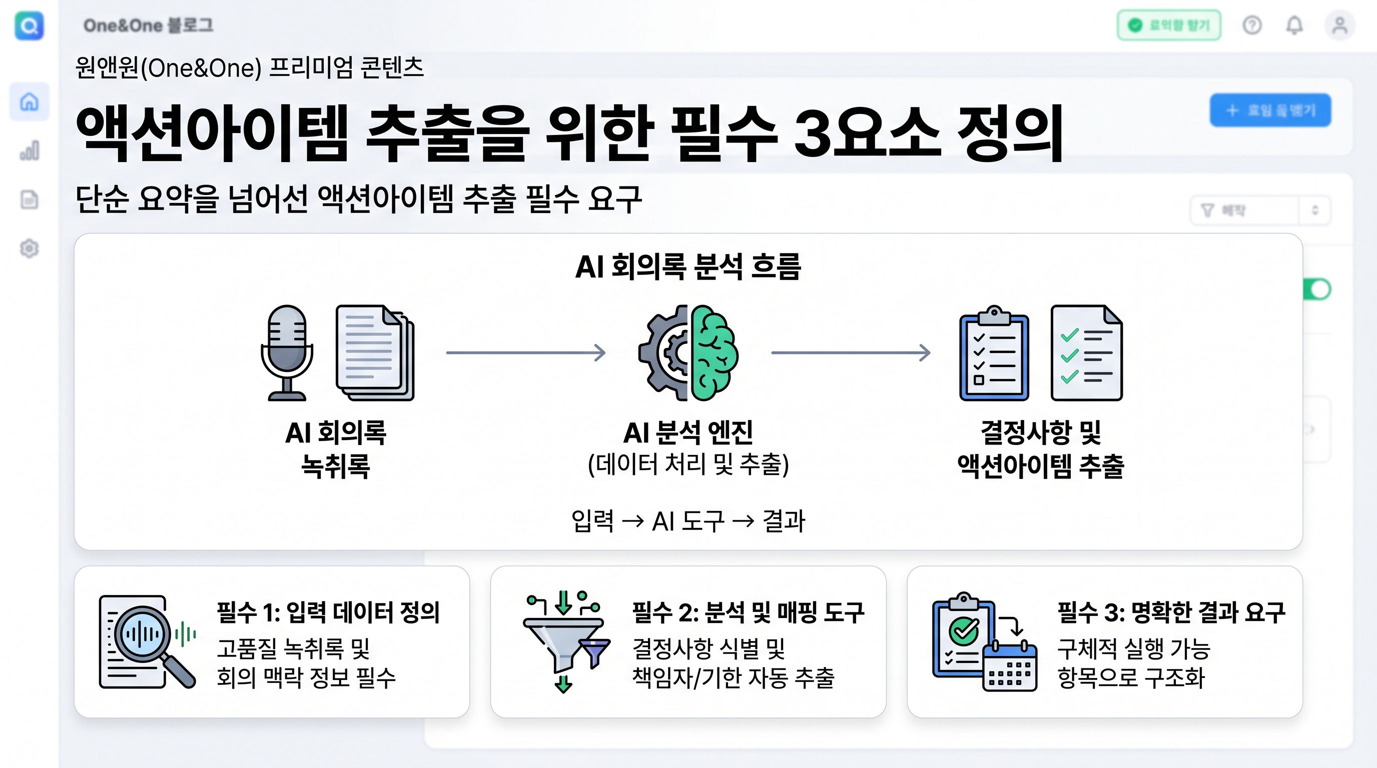 액션아이템 추출을 위한 필수 3요소 정의