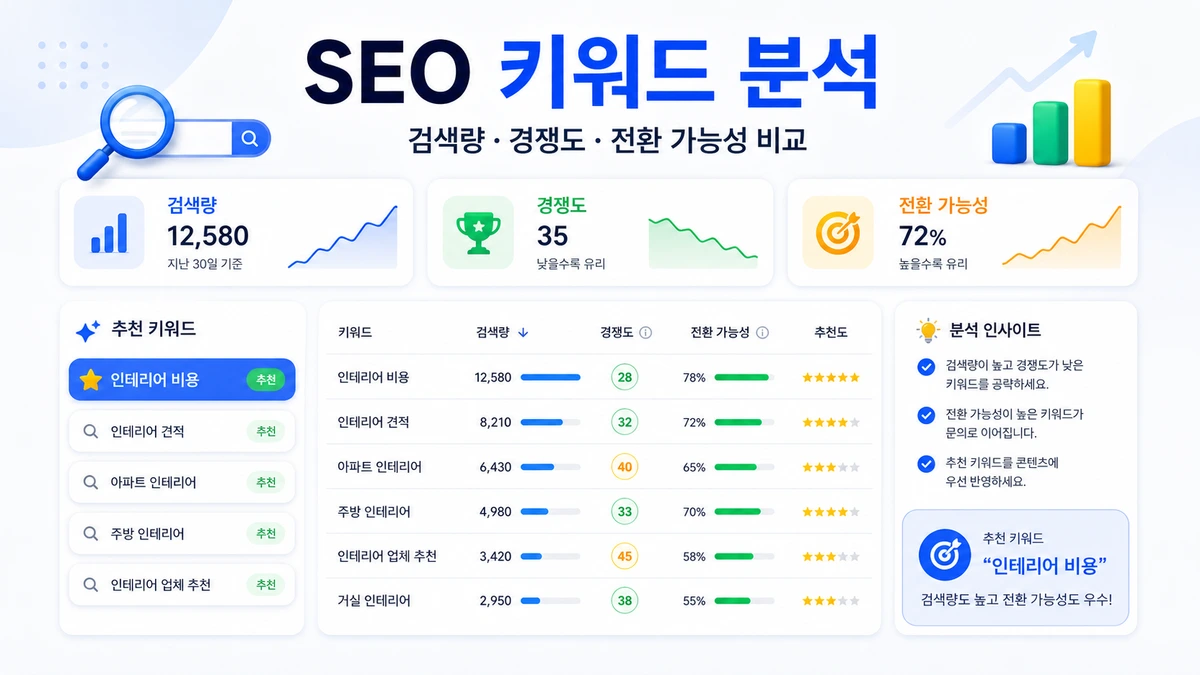 SEO 키워드 분석 이미지